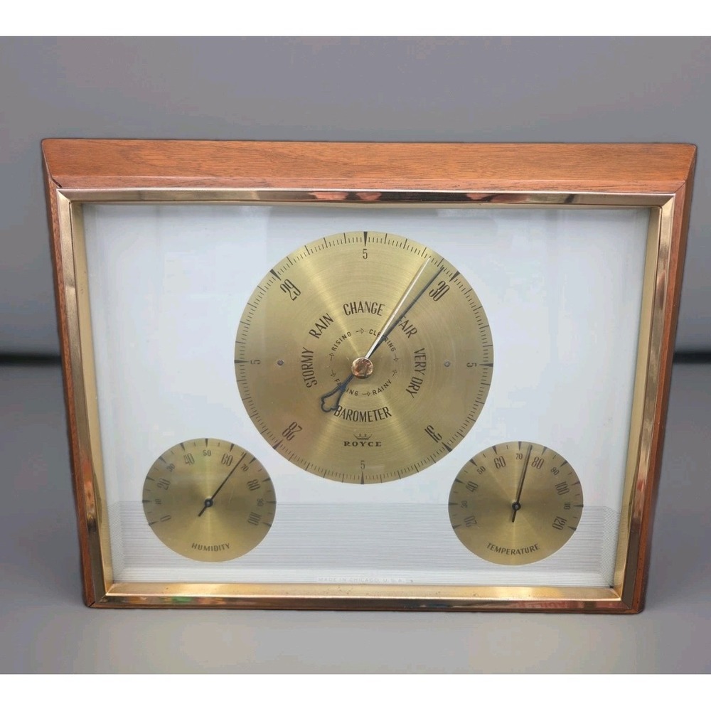 Vintage Royce USA Barometer Humidity & Temperature Weather Station
